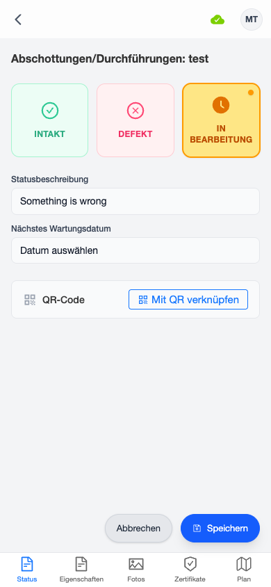 Status In Bearbeitung