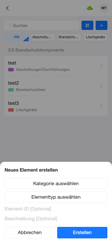 Komponente erstellen — Dialog