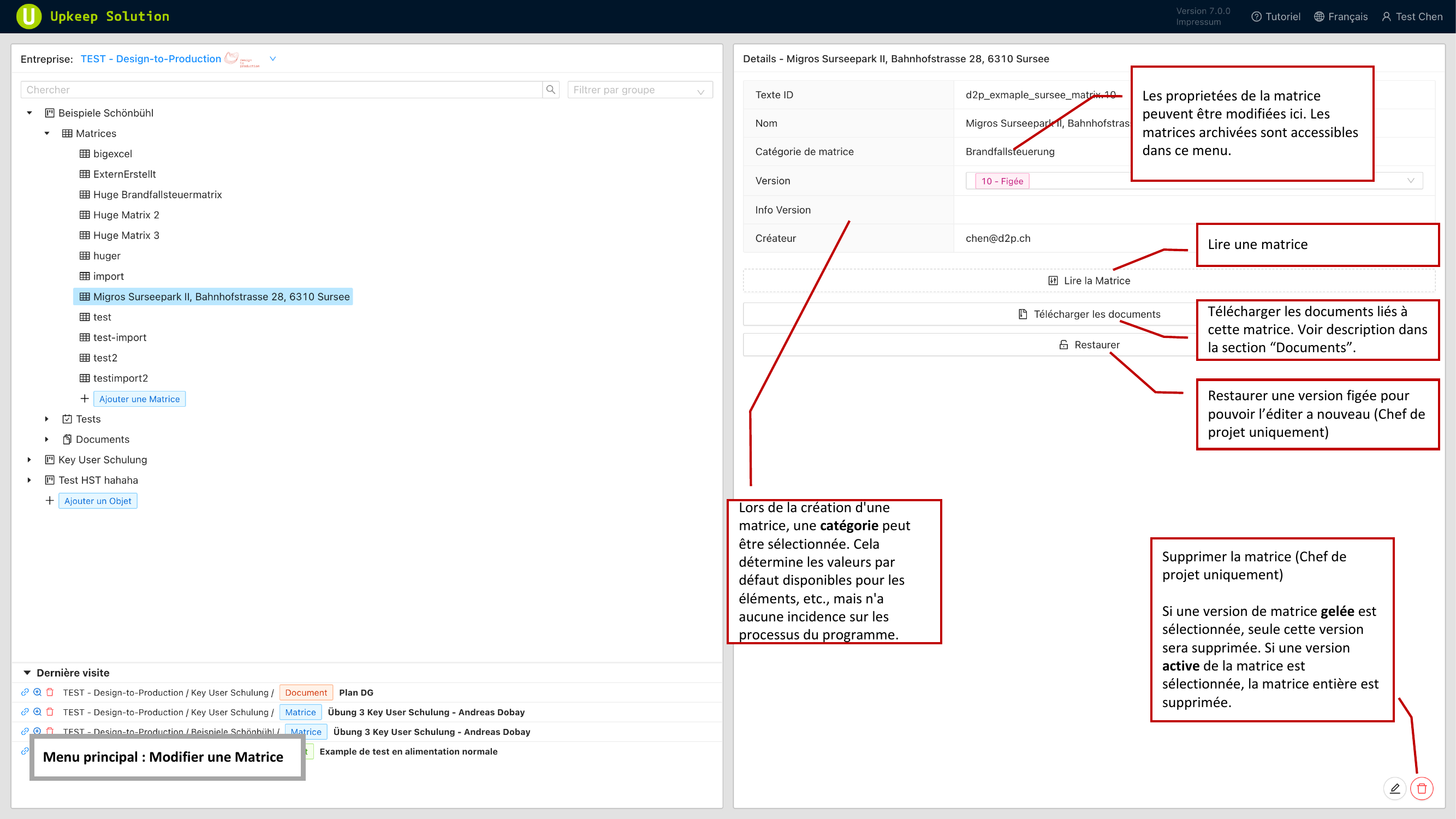 Gestion des matrices