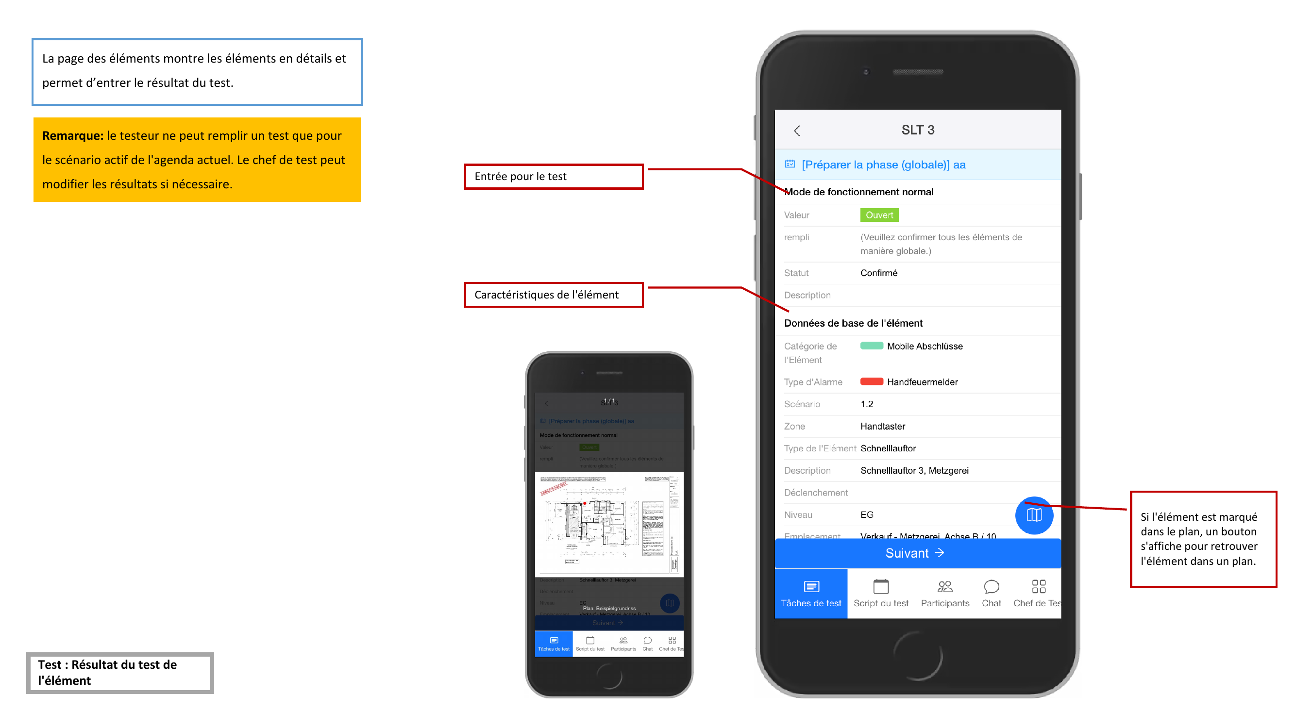 Saisir le resultat d'un element