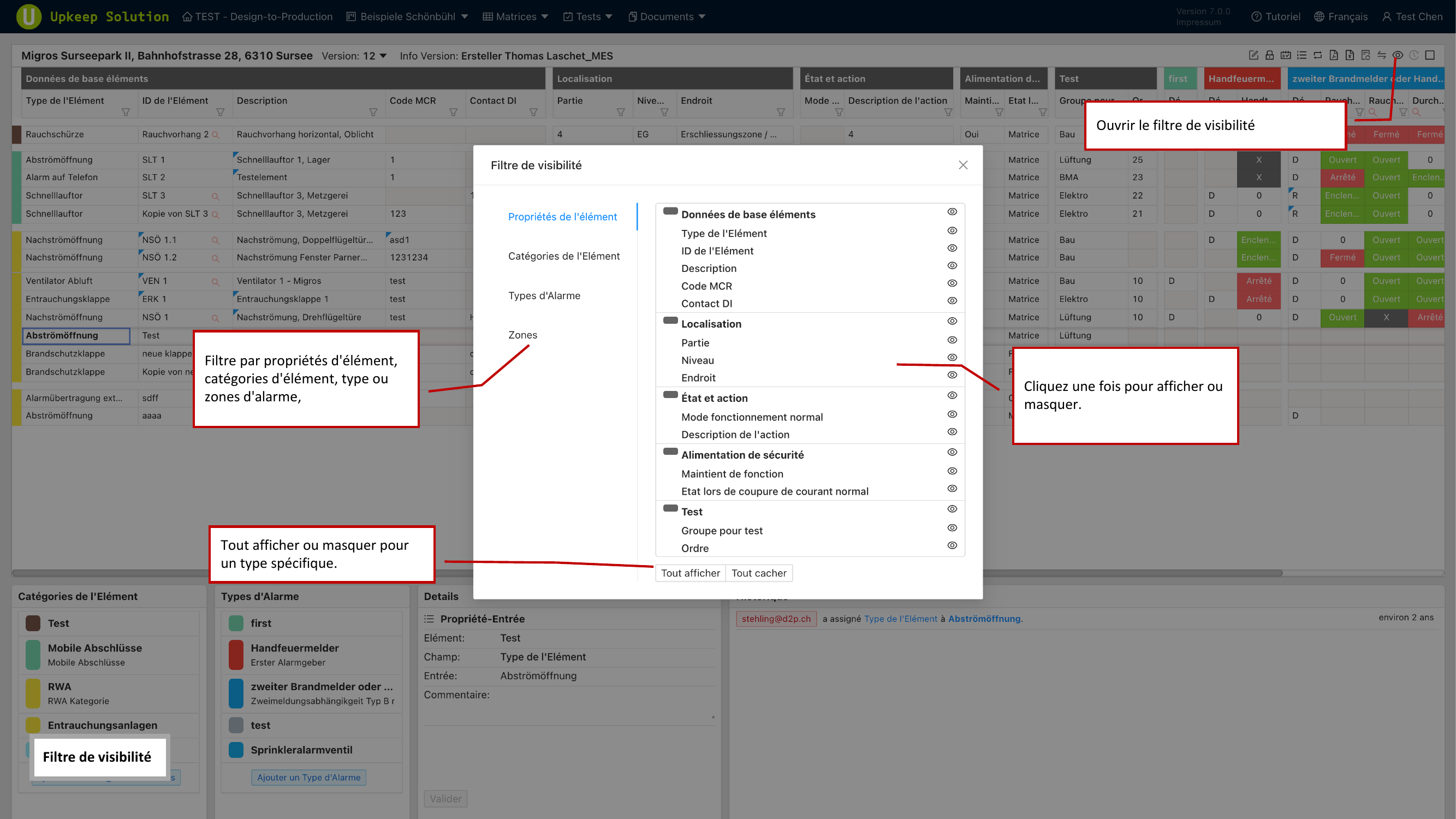 Filtre de visibilite