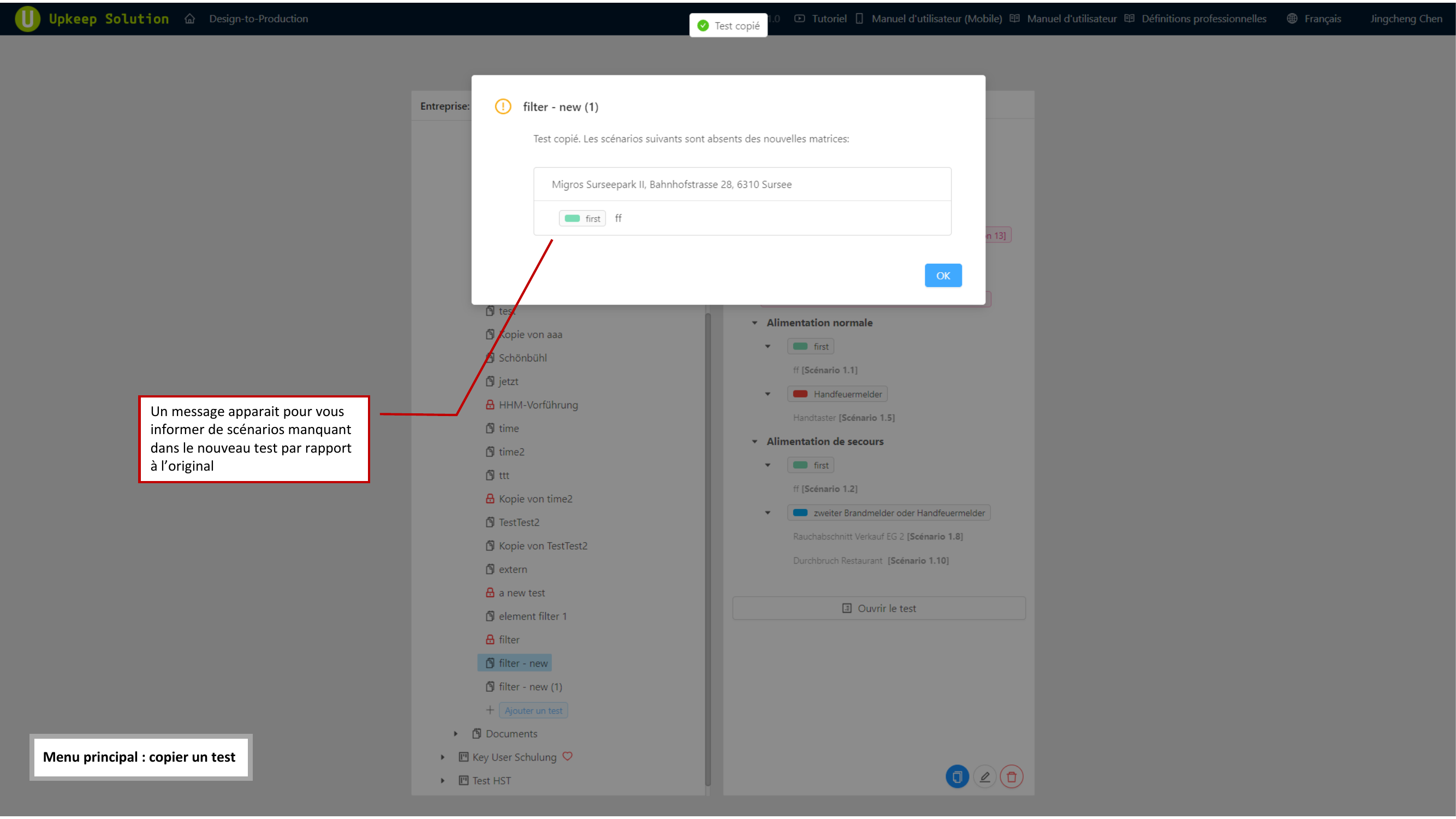 Avertissement de difference de version