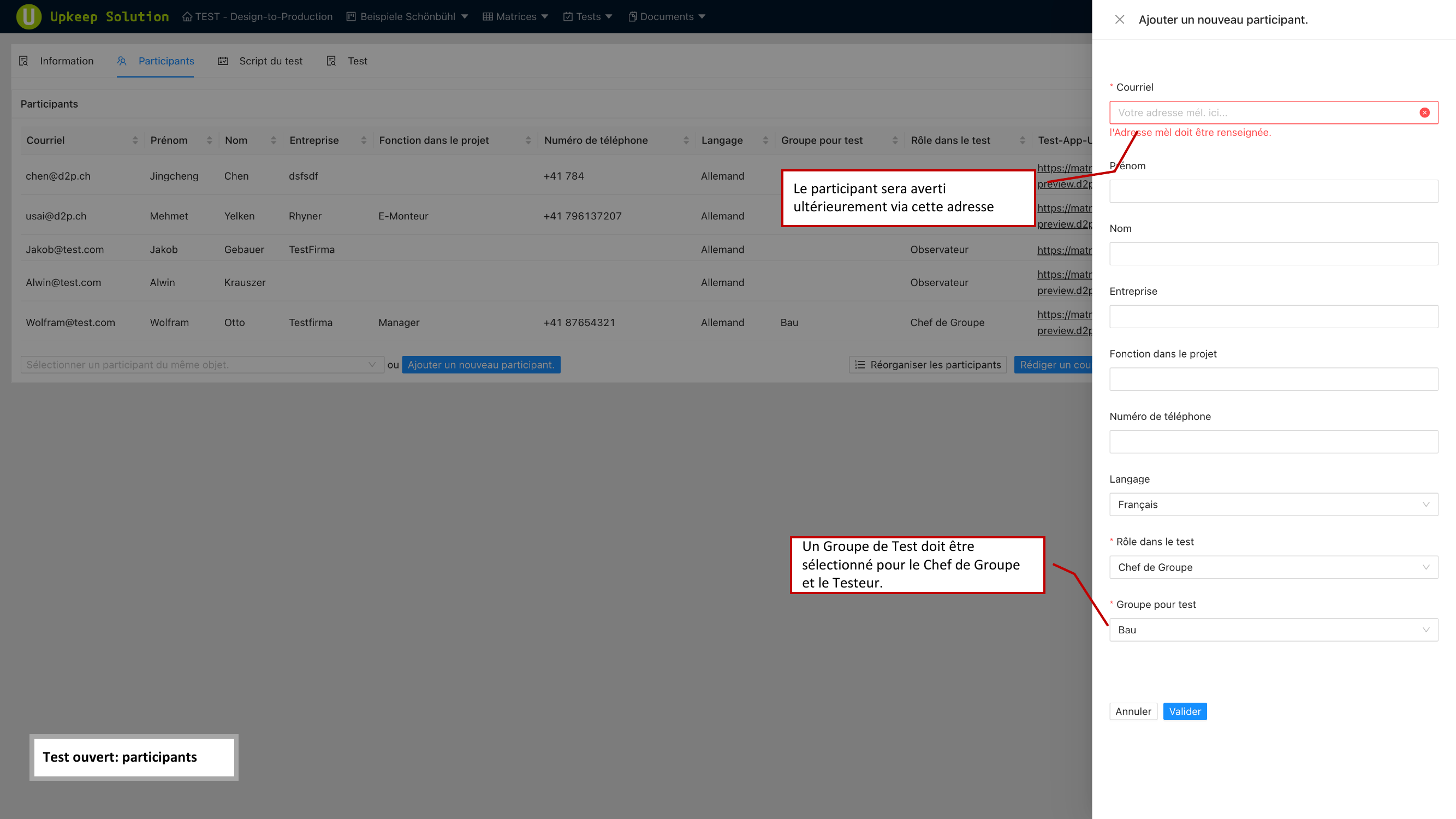 Ajouter un participant
