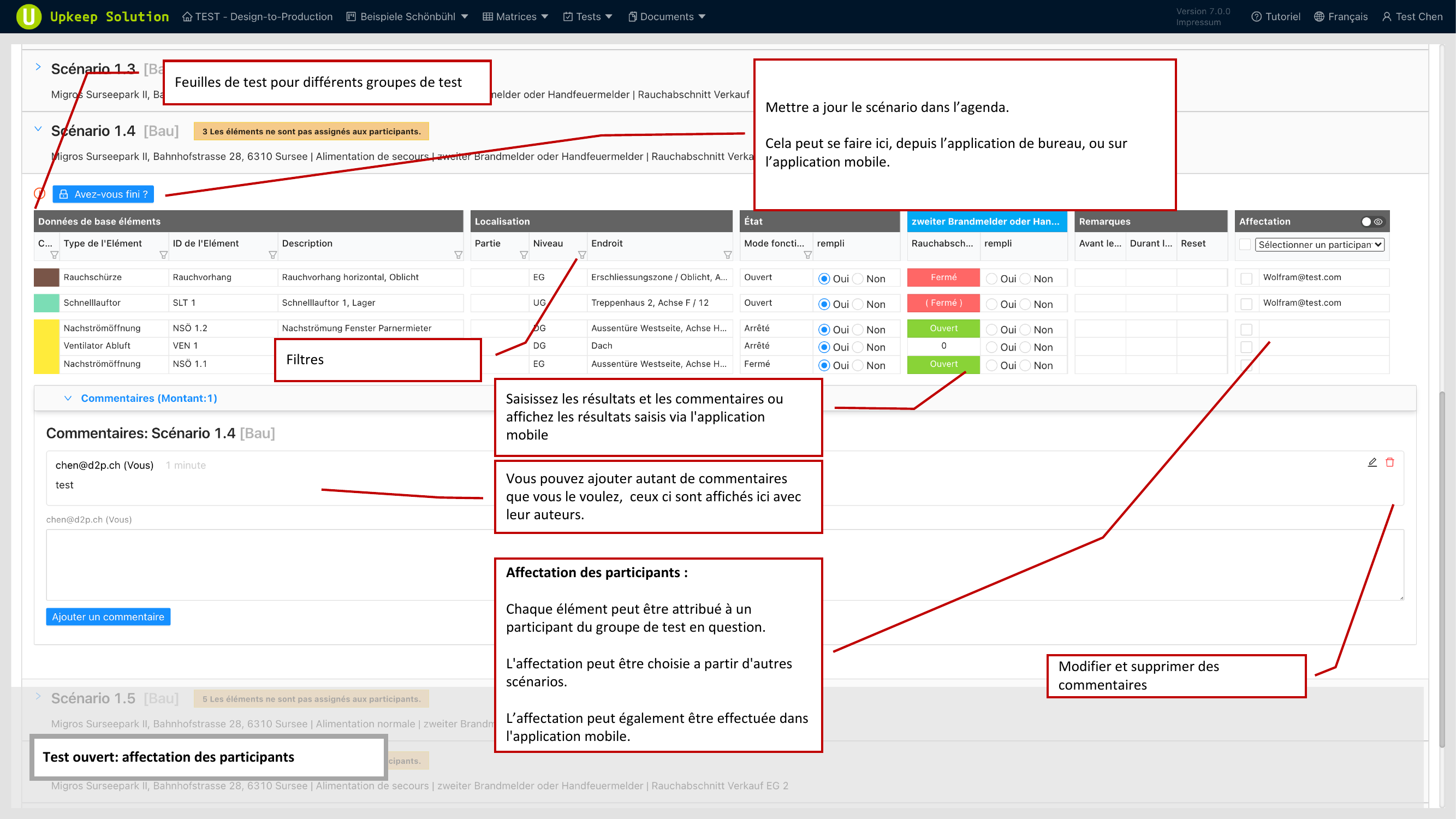 Confirmation de l'element