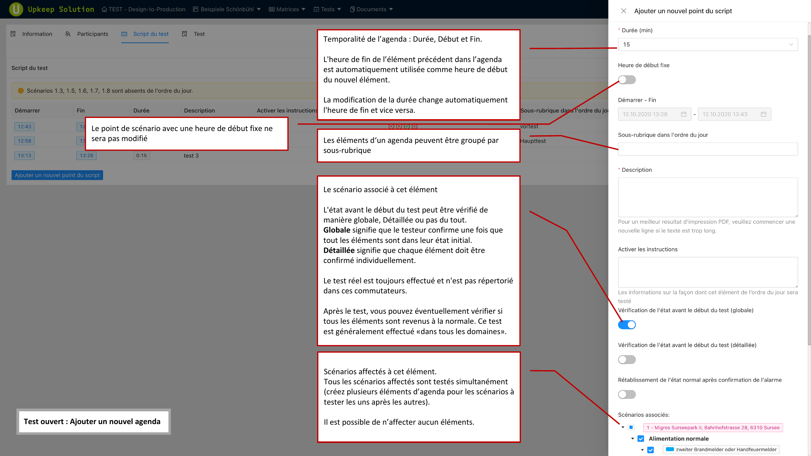 Ajouter un point de deroulement