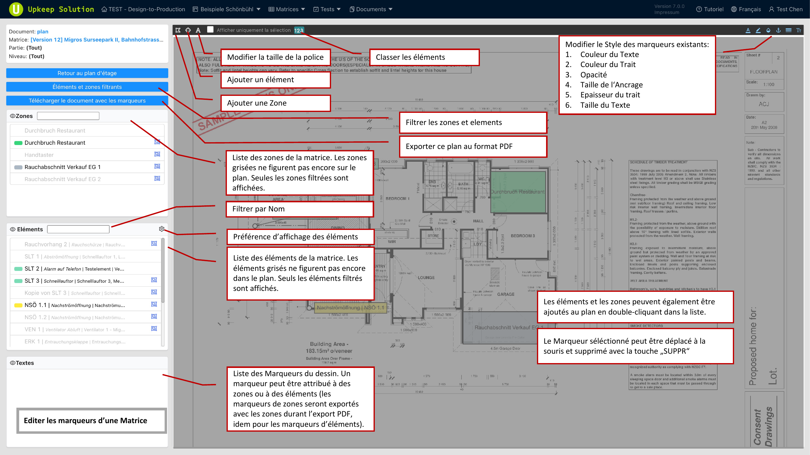 Modifier les marqueurs
