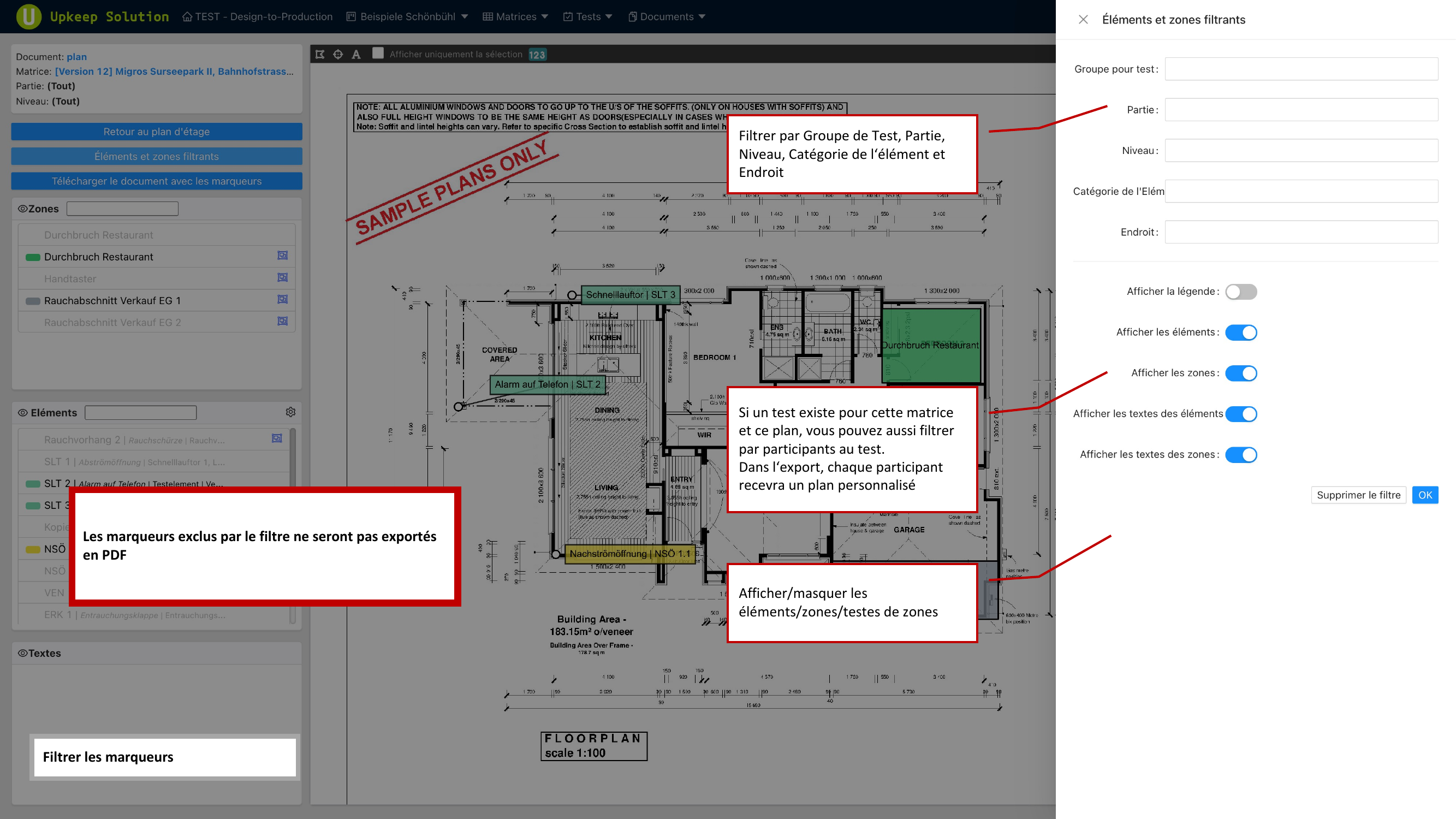 Filtres de marqueurs