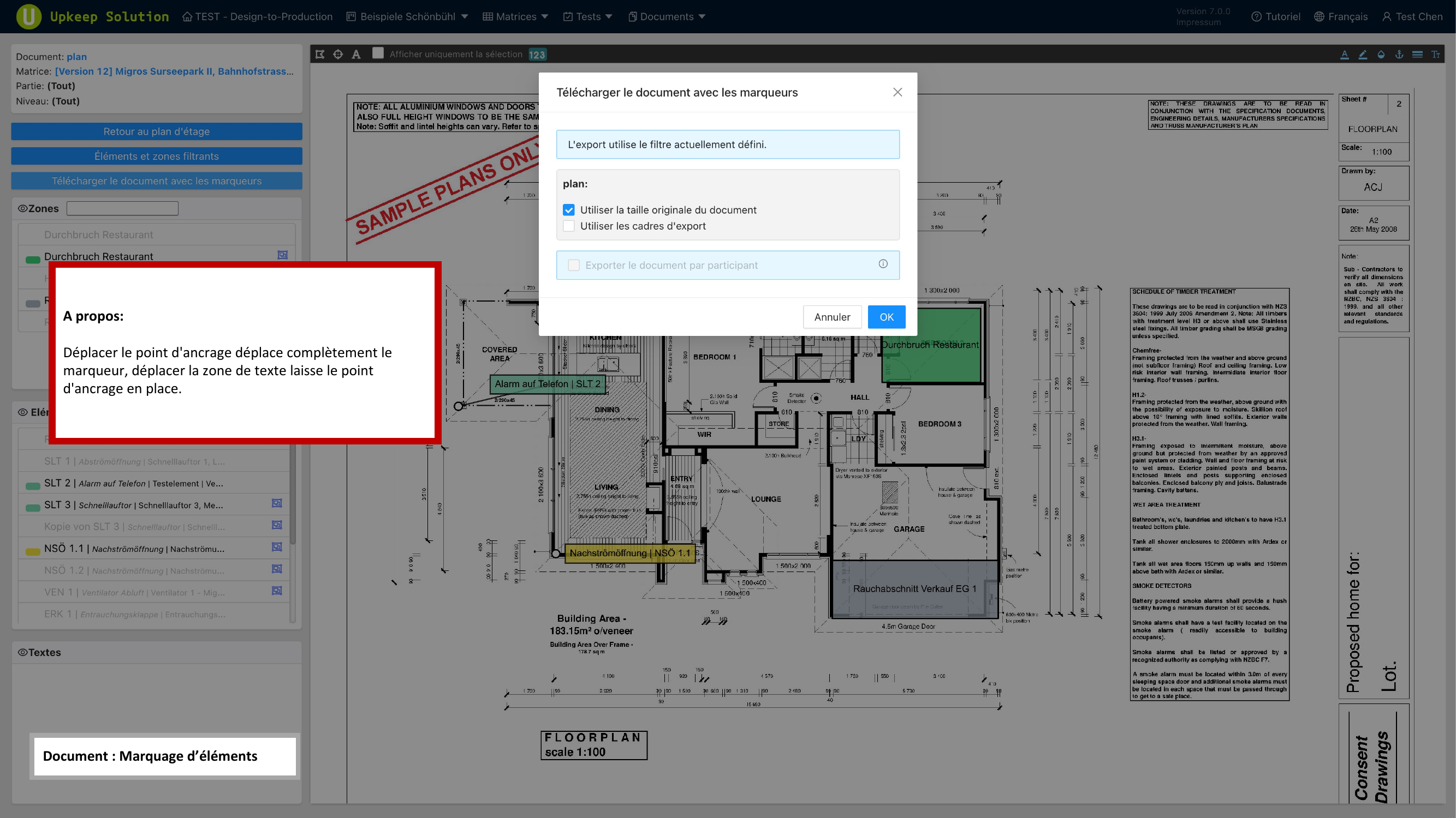 Marqueurs d'elements