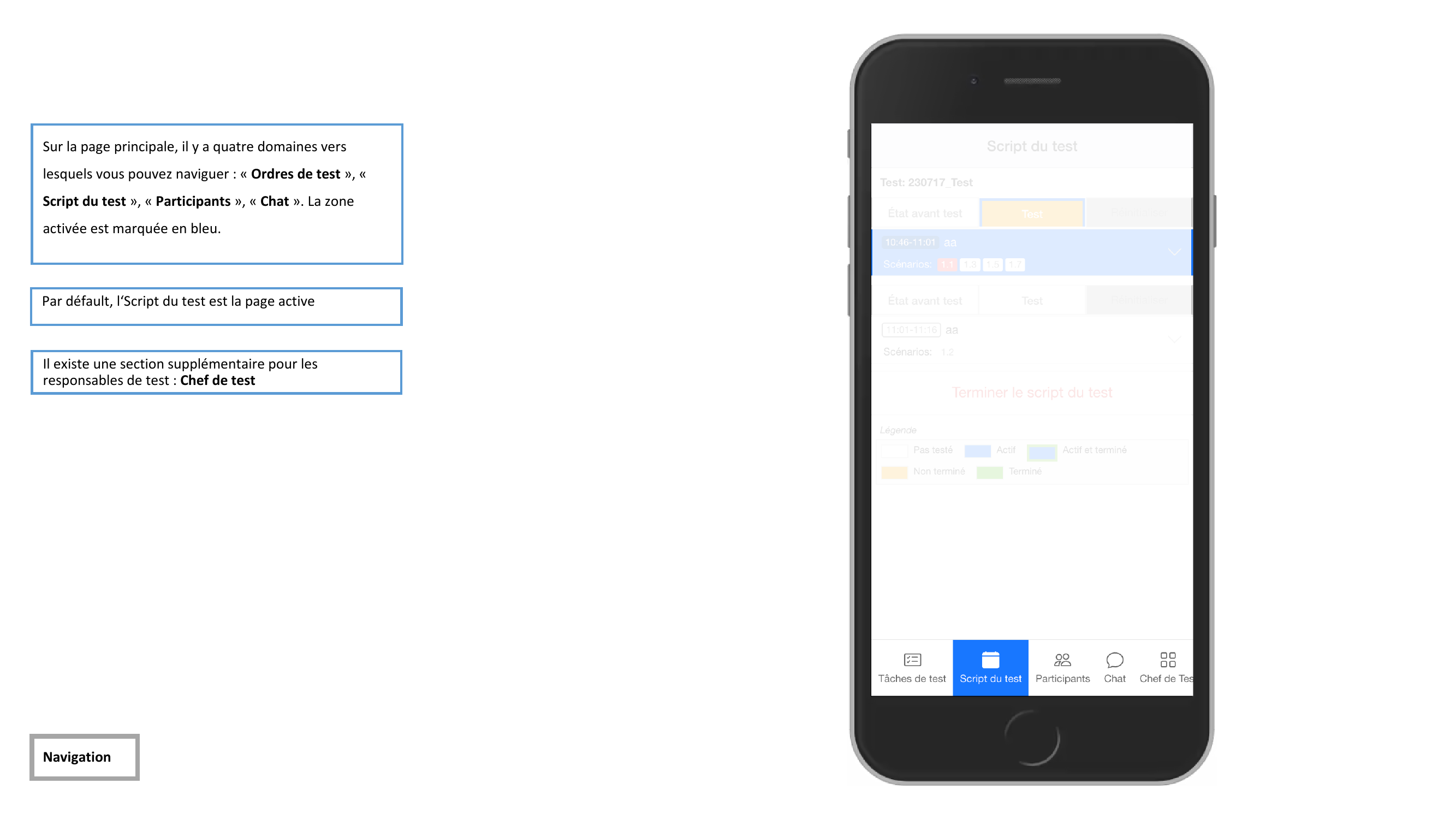 Page principale avec navigation