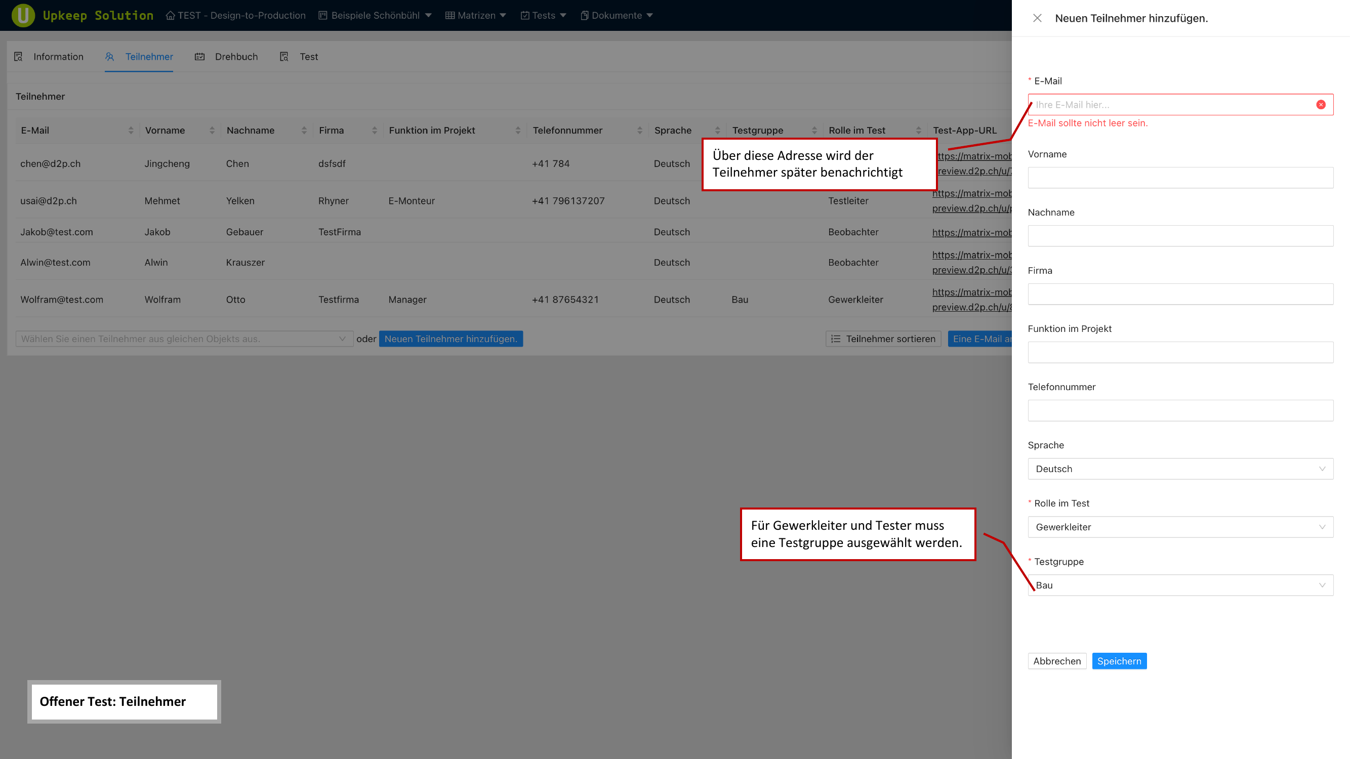 Aggiungere un partecipante
